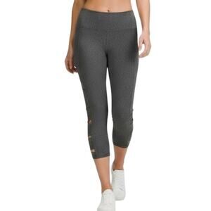 C9 Champion Women's Freedom Capri Leggings S Gray Criss Cross Cut Outs Athletic